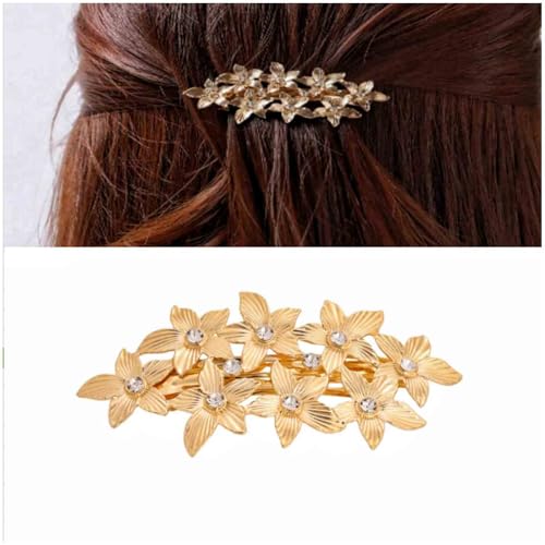 Aneneiceera Vintage Metall Blume Haarspange Barrette Kristall Blume Haarspange Legierung Barrette Kopfbedeckungen Dekorative Kopfbedeckung Haarschmuck Für Frauen von Aneneiceera
