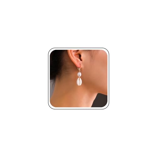 Aneneiceera Vintage Muschel Perle Ohrringe Lange Gold Muschel Ohrringe Perle Ohrringe Boho Ozean Muschel Ohrringe Schmuck Für Frauen Und Mädchen von Aneneiceera