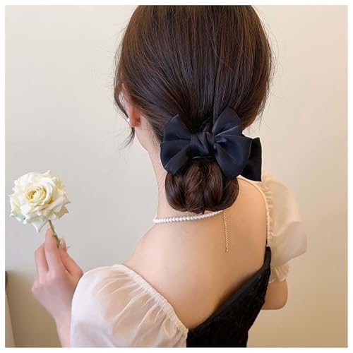 Aneneiceera Vintage Netz Haar Klauen Clip Stoff Pferdeschwanz Kiefer Clip Schwarze Fliege Klauen Barrette Schwarzes Netz Banane Clip Barrette Bowknot Schnalle Clip Haarzubehör Für Frauen (schwarz) von Aneneiceera