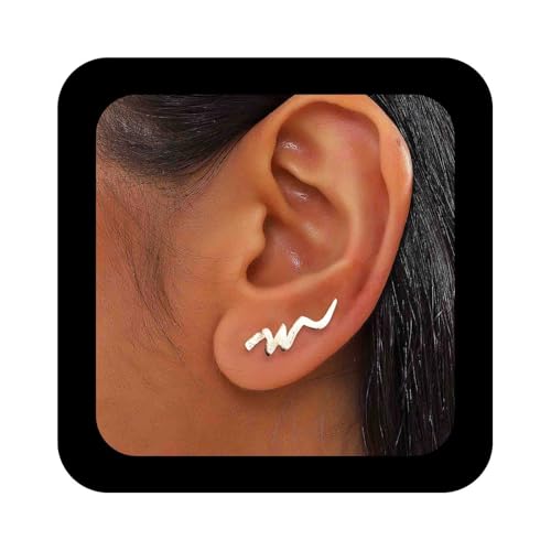 Aneneiceera Vintage Ohrkletterer Ohrringe Gold Filigrane Krabbler Ohrstecker Wirbel Drahtkrabbler Ohrringe Minimalistische Ohrstecker Ohrschmuck Für Frauen von Aneneiceera