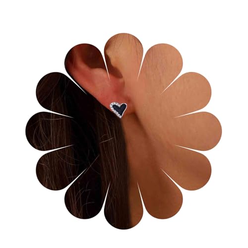 Aneneiceera Vintage Onyx Herz Ohrstecker Ohrringe Halo Schwarz Emaille Herz Ohrringe Winzige Schwarze Kristall Ohrringe Cz Liebe Herz Ohrringe Schmuck Für Frauen Und Mädchen Aneneiceera Vintage Onyx Herz Ohrstecker Ohrringe Halo Schwarz Emaille Herz Ohrringe Winzige Schwarze Kristall Ohrringe Cz Liebe Herz Ohrringe Schmuck Für Frauen Und Mädchen von Aneneiceera