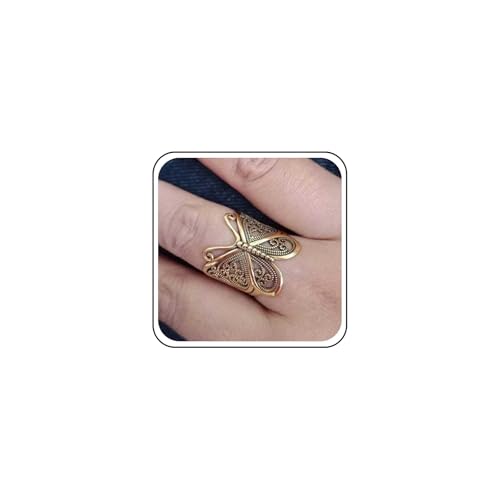Aneneiceera Vintage Schmetterling Wrap Ringe Gold Metall Schmetterling Ringe Verstellbar Schmetterling Fingerringe Verstellbar Schmetterling Knöchel Ring Hand Schmuck Für Frauen (Gold) von Aneneiceera