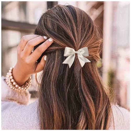 Aneneiceera Vintage Seidenbogen Haarspange Kleine Schleife Haarspange Winzige Tüll Haar Bogen Clip Französisch Bowknot Schwanz Clips Niedlich Bowknot Haarschmuck Für Frauen Mädchen Geschenke (beige) von Aneneiceera