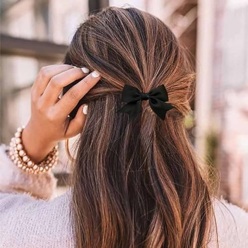 Aneneiceera Vintage Seidenbogen Haarspange Schwarz Bogen Haarspange Clip Winzigen Tüll Haar Bogen Clip Französisch Bowknot Schwanz Clips Niedlich Haarschmuck Für Frauen Und Mädchen Geschenke (schwarz) von Aneneiceera