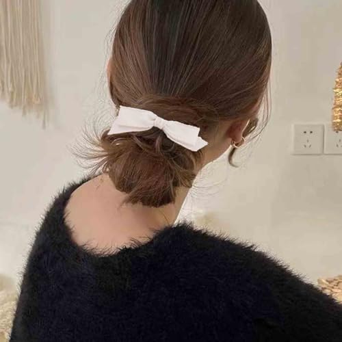 Aneneiceera Vintage Seidenschleife Haarspange Seidenschleife Haarspange Chiffon Haarschleife Clip Tüll Bogenknoten Clips Französischer Bogenknoten Kopfschmuck Dekoratives Haarzubehör Frauen (beige) von Aneneiceera