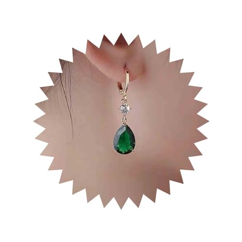 Aneneiceera Vintage Tropfen Smaragd Ohrringe Gold Smaragd Ohrringe Grün Kristall Tropfen Ohrringe Retro Smaragd Strass Ohrringe Schmuck Für Frauen Und Mädchen von Aneneiceera