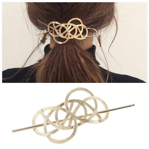 Aneneiceera Vintage Wikinger Keltische Haarspange Gold Keltischer Knoten Haarspange Lange Haarspange Pin Metall Dutt Halter Dekoratives Haarzubehör Für Frauen Und Mädchen von Aneneiceera