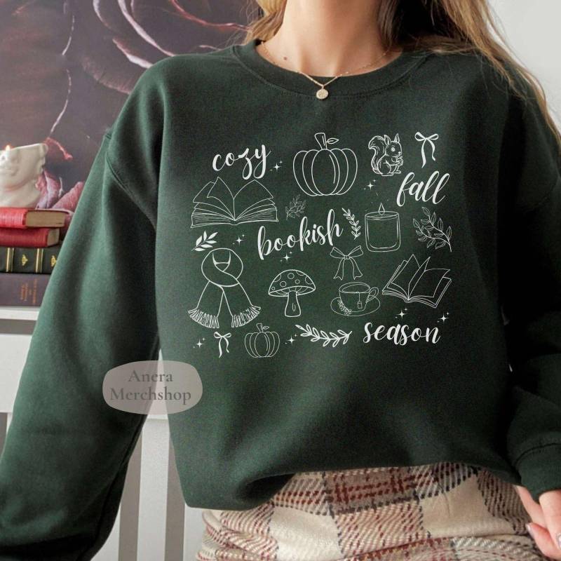 Herbst Bücher Pullover Book Lover Shirt Bookish Geschenk Buchliebhaber Bookish Merch Damen Bücherwurm Geschenke Book von AneraCandles