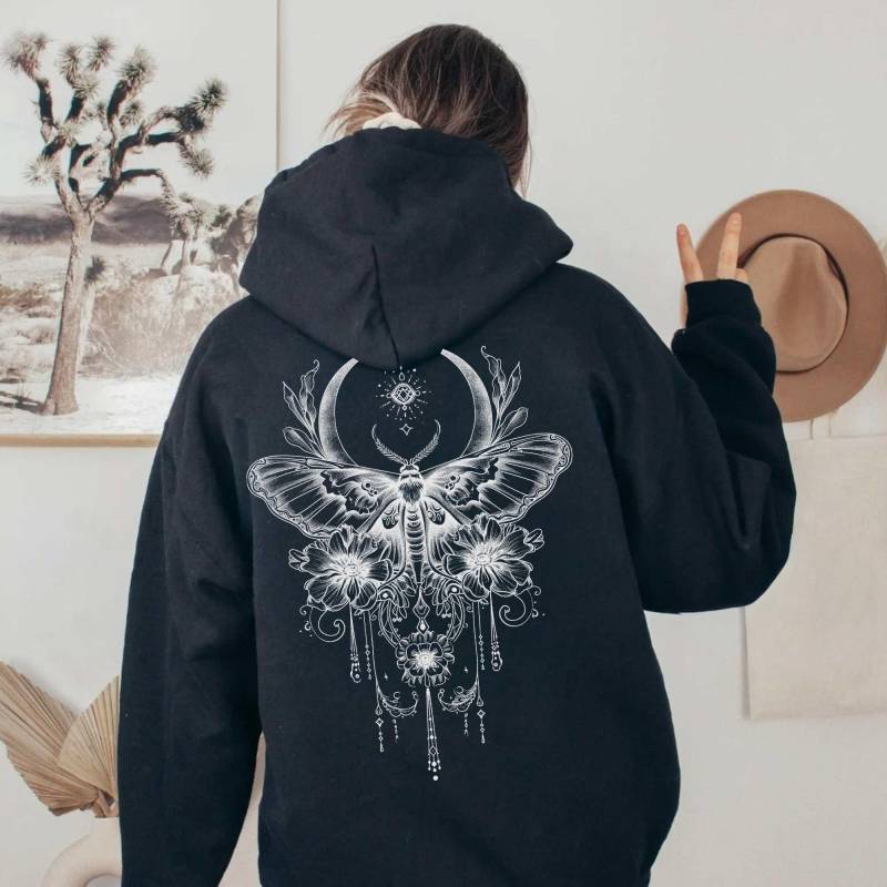 Hexen Feminist Hoodie, Witchy Style Pullover, Mond Motte Witch Pulli, Lunar Moth Sweatshirt, Dark Academia Clothing Gift For Goth Hexen Feminist Hoodie, Witchy Style Pullover, Mond Motte Witch Pulli, Lunar Moth Sweatshirt, Dark Academia Clothing Gift For Goth von AneraCandles