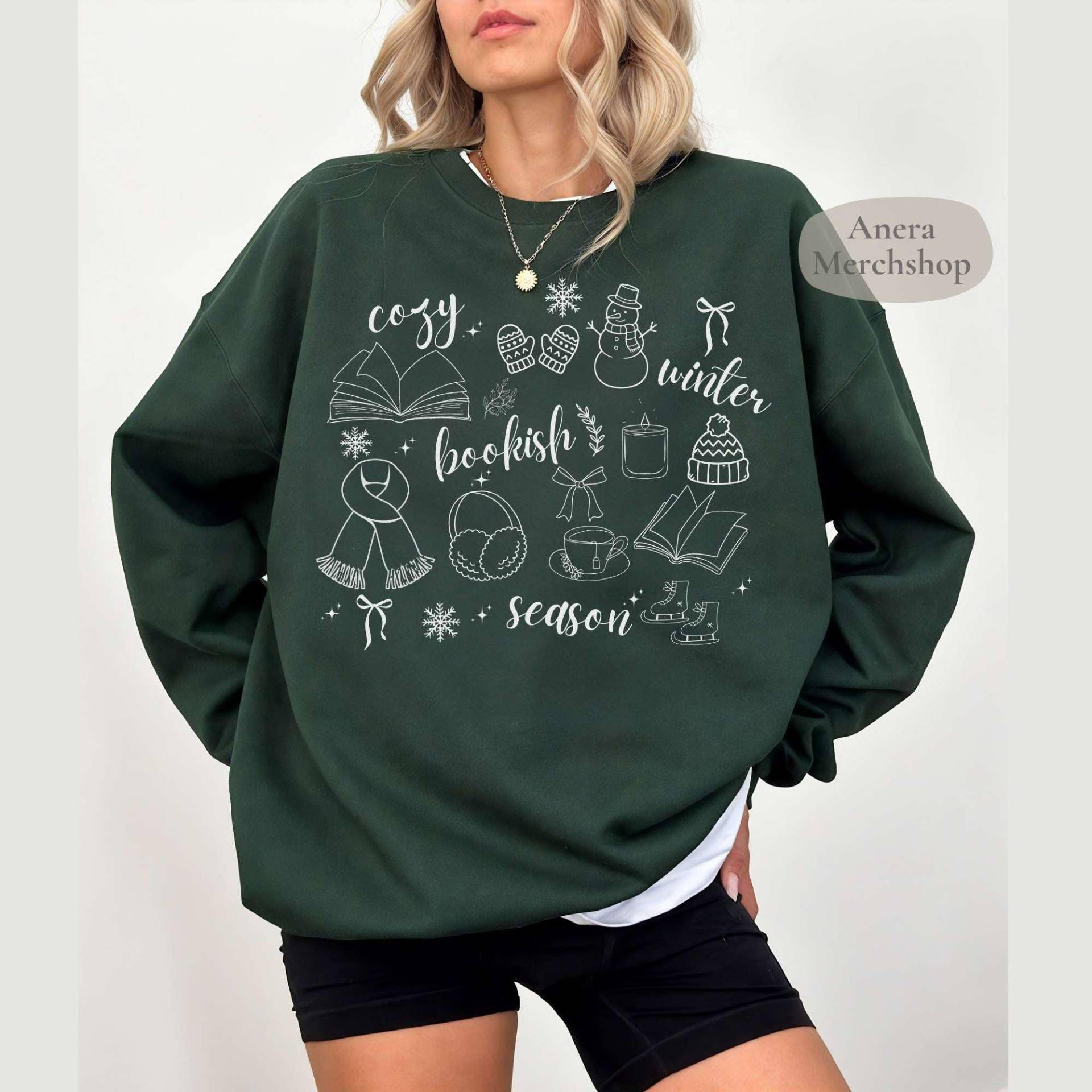 Winter Bücher Pullover Book Lover Shirt Bookish Geschenk Buchliebhaber Booktok Merch Herbst Damen Bücherwurm Geschenke Book von AneraCandles