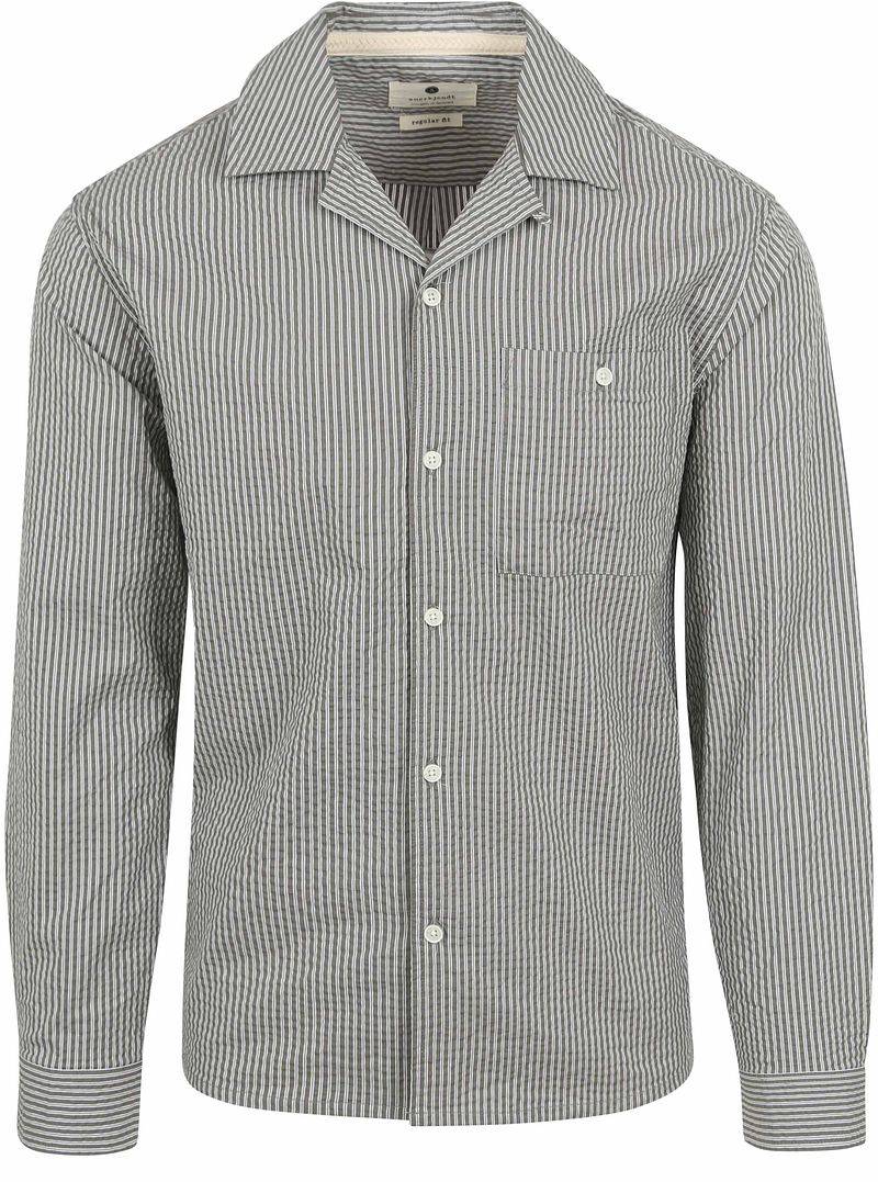 Anerkjendt Hemd Kurt Streifen Seersucker Grün - Größe L von Anerkjendt