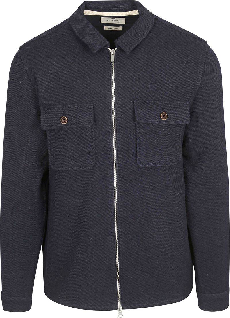 Anerkjendt Hemdjacke Hanky Wool Blend Navy - Größe M von Anerkjendt
