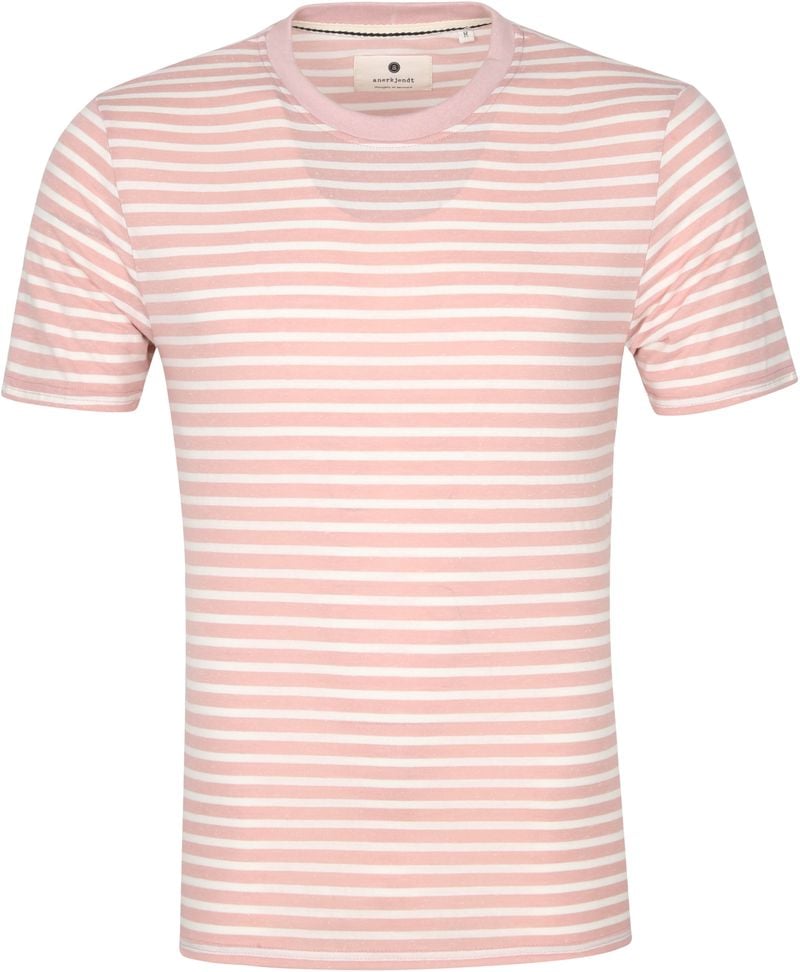 Anerkjendt T-shirt Akrod Streifen Rosa - Größe XXL von Anerkjendt