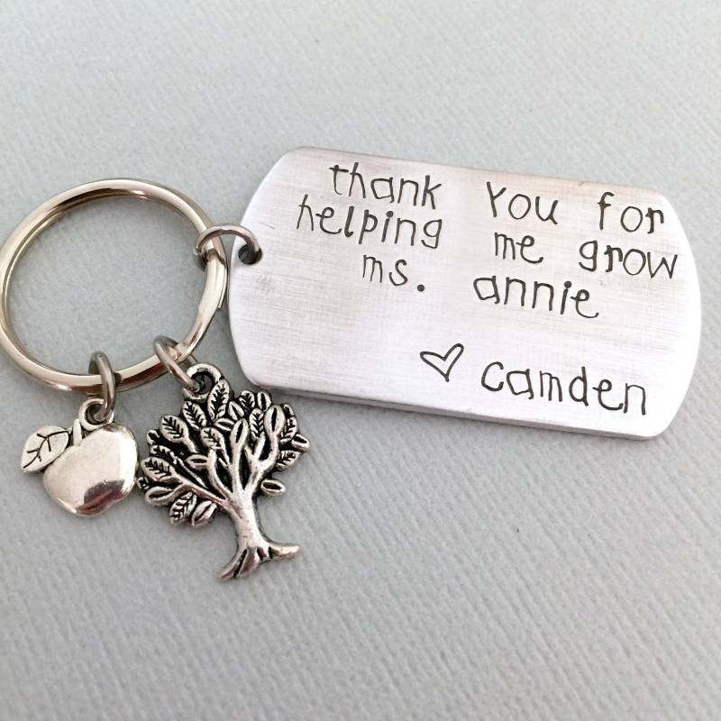 Kita Lehrer Schlüsselanhänger, Kindergarten Geschenk, Schuljahresende Danke Kinderzimmer Kleinbuchstaben von AnesandEve