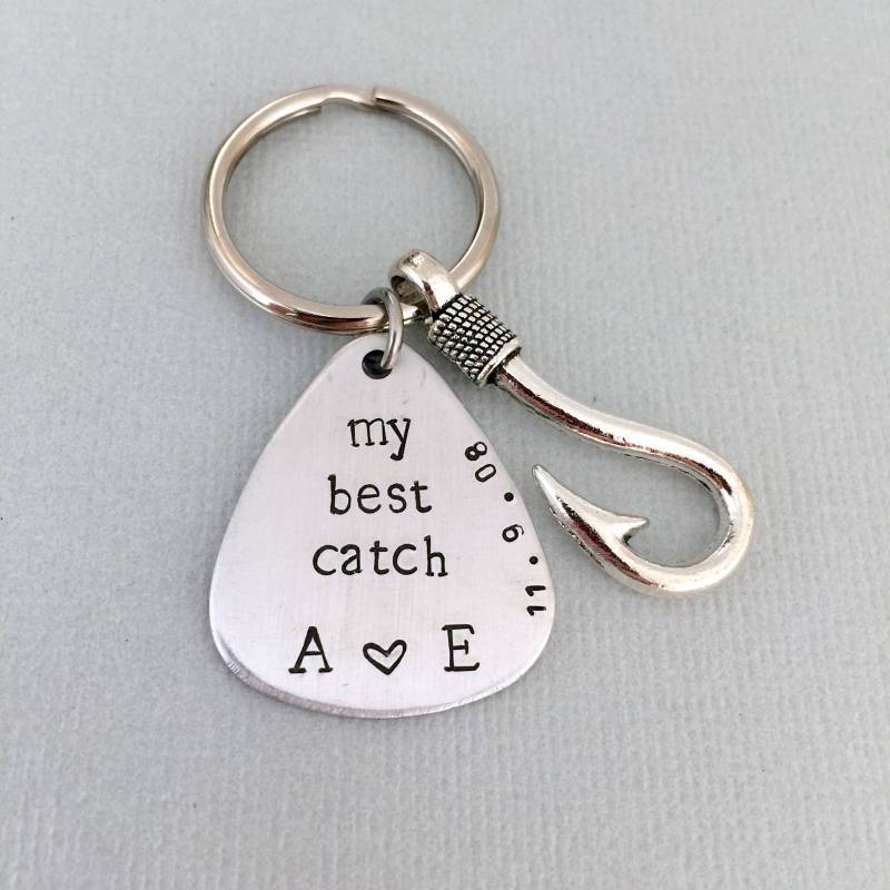 Mein Bester Fang Schlüsselanhänger, Geschenk Für Freund, Ehemann Geschenk, Jahrestag Angeln Fischhaken Paare Anesandeve von AnesandEve