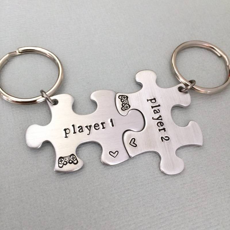 Set Von Spieler Schlüsselanhänger, Puzzle Gamer Geschenk, Geschenk Für Ihn, Freund Jahrestag Nur Eine Seite von AnesandEve