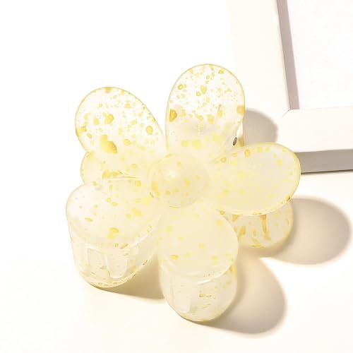 1 Stück Blumen Haarspangen, Kleine Haarklammern für Damen, Rutschfest Haarkrallen, Süße Blumenklammer, Haarspiralen Clip zum Fixieren Haaren für Frauen Haar Accessoires,Gelb C von Anevous
