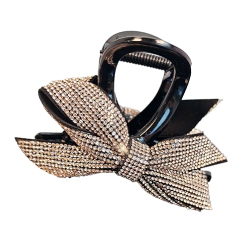 1 Stück Haarspangen Elegante,Schleifen Haarklammer mit Strasssteinen,Spange Glitzer Haarspange,Kristall Haarclips,Bogen Haarschmuck,Bow Clip für Damen und Kleine Mädchen,Champagner von Anevous