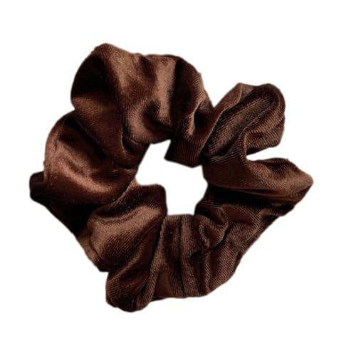 1 Stück Samt Haargummis für Damen, Retro Elastische Pferdeschwanz Haargummi Weiche Haarbänder Haarringe mit Gummiband, Scrunchies Haarschmuck für Frauen und Mädchen,Dunkler Kaffee von Anevous