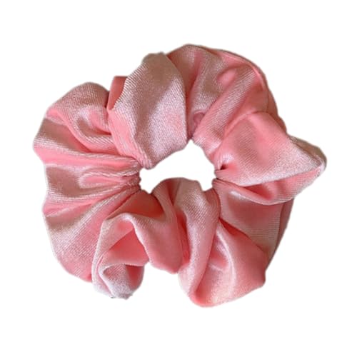 1 Stück Samt Haargummis für Damen, Retro Elastische Pferdeschwanz Haargummi Weiche Haarbänder Haarringe mit Gummiband, Scrunchies Haarschmuck für Frauen und Mädchen,Rosa von Anevous
