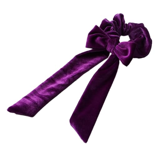 10 Stück Haargummis mit Schleife, Samt Haar Bowknot Haargummis, Elastisches Bogen Haarbänder, Pferdeschwanz Halter Haargummi Schleife Haarschmuck für Frauen,Lila von Anevous