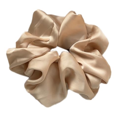 2 Stück Haargummis Damen, Satin Seide Scrunchies Elastisch Haarband Haarbänder Weiche Silk Haarringe Haarschmuck für Mädchen Frauen, Pferdeschwanzhalter,Champagner von Anevous
