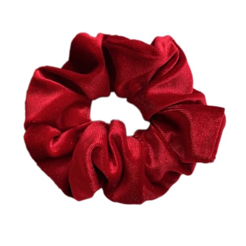 2 Stück Samt Haargummis für Damen, Retro Elastische Pferdeschwanz Haargummi Weiche Haarbänder Haarringe mit Gummiband, Scrunchies Haarschmuck für Frauen und Mädchen,Weinrot von Anevous