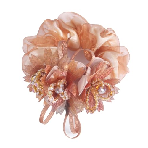 2 Stück Seide Haargummi,Weiche Scrunchies,Elastische Haargummis,Gummibänder,Haarbänder Pferdeschwanz,Seidig Hair Ring,Niedliche Haarschmuck Silk Scrunchie für Damen und Mädchen,Orange von Anevous