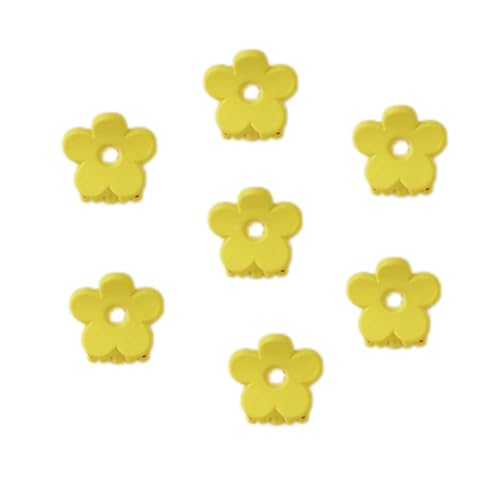 20 Stück Mini Haarklammer,Blumen Haarspangen,Damen Haarclip, Flower Hair Claw Clip,Rutschfeste Haarklammern,Pferdeschwanz-Clips,Hawaii-Haarschmuck für Frauen,Mädchen,Gelb von Anevous
