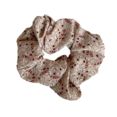 3 Stück Floral Haargummis für Damen, Elastische Pferdeschwanz Haargummi Haarringe mit Gummiband, Weiche Haarbänder Haarschmuck für Frauen und Mädchen Scrunchies,Aprikose von Anevous