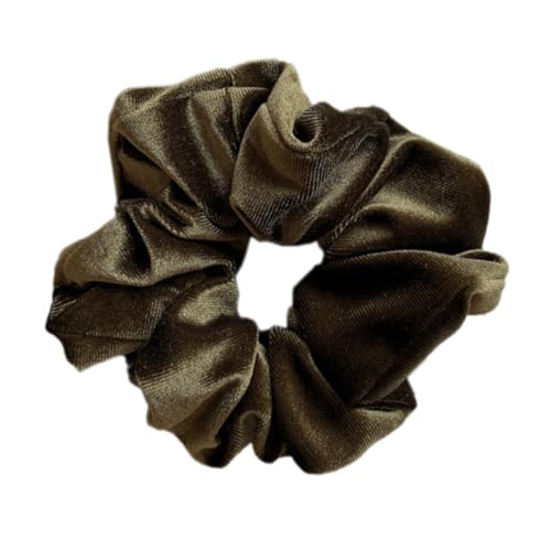 3 Stück Samt Haargummis für Damen, Retro Elastische Pferdeschwanz Haargummi Weiche Haarbänder Haarringe mit Gummiband, Scrunchies Haarschmuck für Frauen und Mädchen,Armeegrün von Anevous