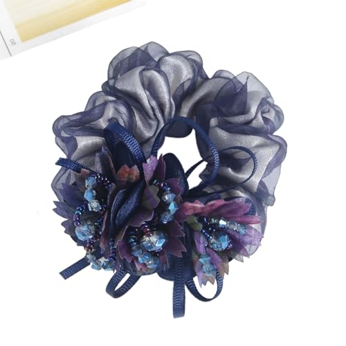 3 Stück Seide Haargummi,Weiche Scrunchies,Elastische Haargummis,Gummibänder,Haarbänder Pferdeschwanz,Seidig Hair Ring,Niedliche Haarschmuck Silk Scrunchie für Damen und Mädchen,Dunkelblau von Anevous