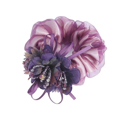 3 Stück Seide Haargummi,Weiche Scrunchies,Elastische Haargummis,Gummibänder,Haarbänder Pferdeschwanz,Seidig Hair Ring,Niedliche Haarschmuck Silk Scrunchie für Damen und Mädchen,Dunkelviolett von Anevous