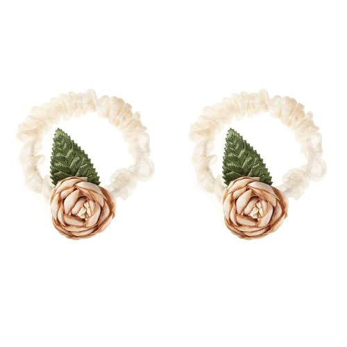 4 Stück Satin Rosen Haargummis für Damen, Vintage Haarbänder, Elastische Weiche Scrunchies, Haarringe mit Gummiband, Pferdeschwanz Haargummi Haarschmuck für Frauen,Khaki 4 Stück Satin Rosen Haargummis für Damen, Vintage Haarbänder, Elastische Weiche Scrunchies, Haarringe mit Gummiband, Pferdeschwanz Haargummi Haarschmuck für Frauen,Khaki von Anevous