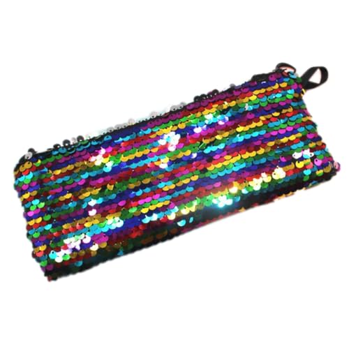 Anevous 1 Stück Glänzendes Federmäppchen,Reversibel Pailletten Kosmetiktasche,Federtaschen,Meerjungfrau Mäppchen,Pencil Case für Mädchen,Frauen,Handtasche,Geldbörse,Schulmäppchen,Bunt A von Anevous