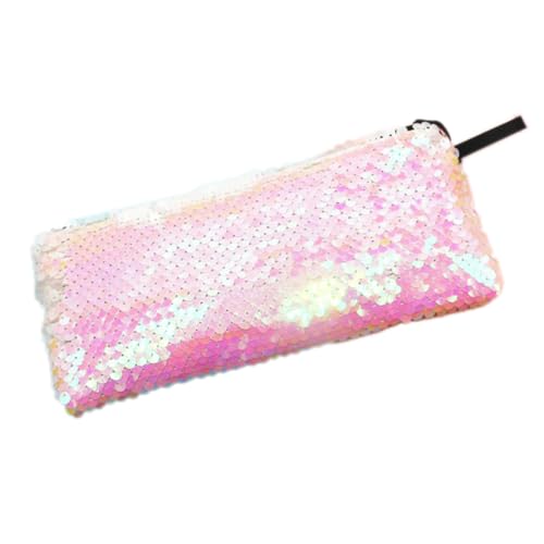 Anevous 1 Stück Glänzendes Federmäppchen,Reversibel Pailletten Kosmetiktasche,Federtaschen,Meerjungfrau Mäppchen,Pencil Case für Mädchen,Frauen,Handtasche,Geldbörse,Schulmäppchen,Rosa von Anevous