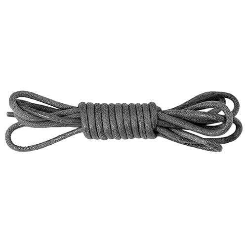 Anevous 2 Paar Rund Schnürsenkel,Reißfest Schuhbänder,3 mm dünne Schnürsenkel,Stiefel Shoelace Damen Herren für Wanderschuhe Arbeitsschuhe Trekkingschuhe,Outdoorschuhe,Grau 50cm von Anevous