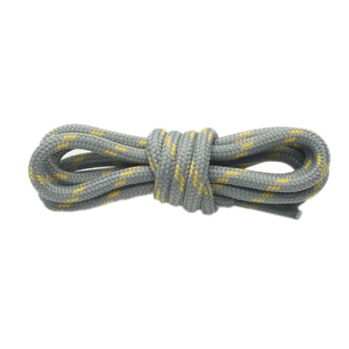 Anevous 2 Paar Schuhbänder Rund, 4mm reißfeste Schnürsenkel, Schuhband aus Polyester, Ersatz Schnürsenkel für Trekkingschuhe Arbeitsschuhe Wanderschuhe Damen Herren,Grau E 120cm von Anevous