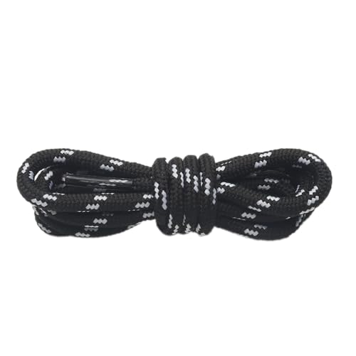 Anevous 2 Paar Schuhbänder Rund, 4mm reißfeste Schnürsenkel, Schuhband aus Polyester, Ersatz Schnürsenkel für Trekkingschuhe Arbeitsschuhe Wanderschuhe Damen Herren,Schwarz A 80cm von Anevous