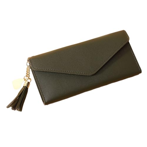 Anevous 2 Stück Damen Geldbeutel,PU Leder Portemonnaie,Weich Bequem Geldbörse,Brieftasche mit Mehreren Fächern für Münzfach, Kartenetui, Kreditkartenetui,Dunkelgrün von Anevous