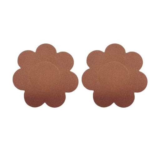 Anevous 50 Paar Nippel Covers Damen, Satin Nipple Patches Selbstklebend, Einweg Unsichtbare Nippelabdeckung, Atmungsaktiv Brust Aufkleber Nippel Cover Pads für Frauen,Dunkelbraun 7 cm von Anevous