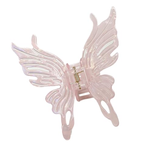 Essigsäure Haarklammer für Damen, 9cm Große Rutschfestes Haarspange, Haarspangen Langes Lockiges Haar, Haarstyling Zubehör für Frauen Kunststoff Haar Jaw Clips,Rosa von Anevous