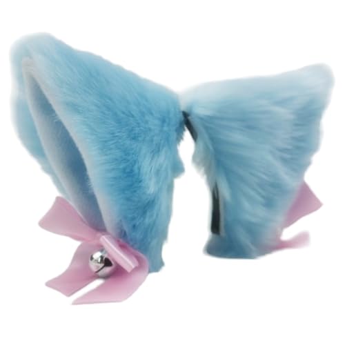 Plüsch-Katzenohren Haarspange, Katzenohren Haarspangen Kopfbedeckung, Mode Kostüm Haarnadel, Niedliche Haarschmuck für Frauen Accessoires Kopfschmuck,Himmelblau von Anevous