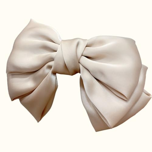 Schleife Haarspange Damen, Fliege Schleife Haarspangen, Große Haarschleifen Haarspange, Französische Schleife Haarspangen für Frauen Kopfstück Haarschmuck,Champagner A von Anevous