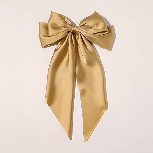 Schleifen Haarspange für Frauen, Damen Haarschleifen, Französische Große Schleife Haarnadeln, Langer Schleife Haarspangen, Metall Bogenknoten Clips Accessoires für Frauen Haarschmuck,Khaki Schleifen Haarspange für Frauen, Damen Haarschleifen, Französische Große Schleife Haarnadeln, Langer Schleife Haarspangen, Metall Bogenknoten Clips Accessoires für Frauen Haarschmuck,Khaki von Anevous