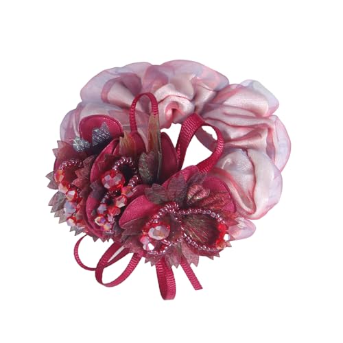 Seide Haargummi,Weiche Scrunchies,Elastische Haargummis,Gummibänder,Haarbänder Pferdeschwanz,Seidig Hair Ring,Niedliche Haarschmuck Silk Scrunchie für Damen und Mädchen,Rot von Anevous