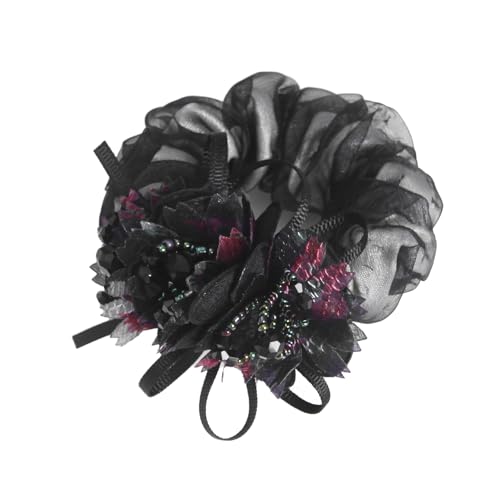 Seide Haargummi,Weiche Scrunchies,Elastische Haargummis,Gummibänder,Haarbänder Pferdeschwanz,Seidig Hair Ring,Niedliche Haarschmuck Silk Scrunchie für Damen und Mädchen,Schwarz von Anevous