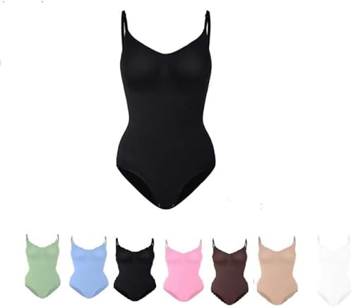 AngLink Tryfitshape - Damen Shapewear Bodysuit mit Verstellbaren Trägern – Bauchweg Miederbody, Figurformend, Nahtlos & Atmungsaktiv Tryfitshape (Schwarz,XS) von AngLink
