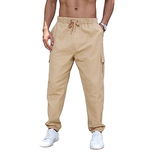 Angbater Herren Freizeithose Multi-Pocket Slim Fit Sport Elastische Taille Bodybuilding Workout Laufen Sweatpants von Angbater