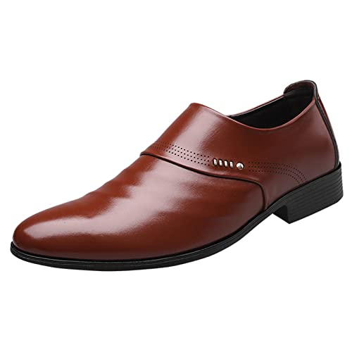 Herren Wildleder Leder Oxford Schuhe Klassische Schnürschuhe Business Freizeitschuhe Anzugschuhe Klassischer Hochzeit Schuhe Braun 46 EU von Angbater